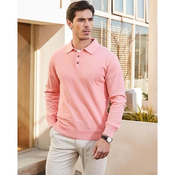 Kallspin Men's Cotton Knit Polo Sweater Classic Casual  Collared Pullover 3XL - Picture 3 of 15